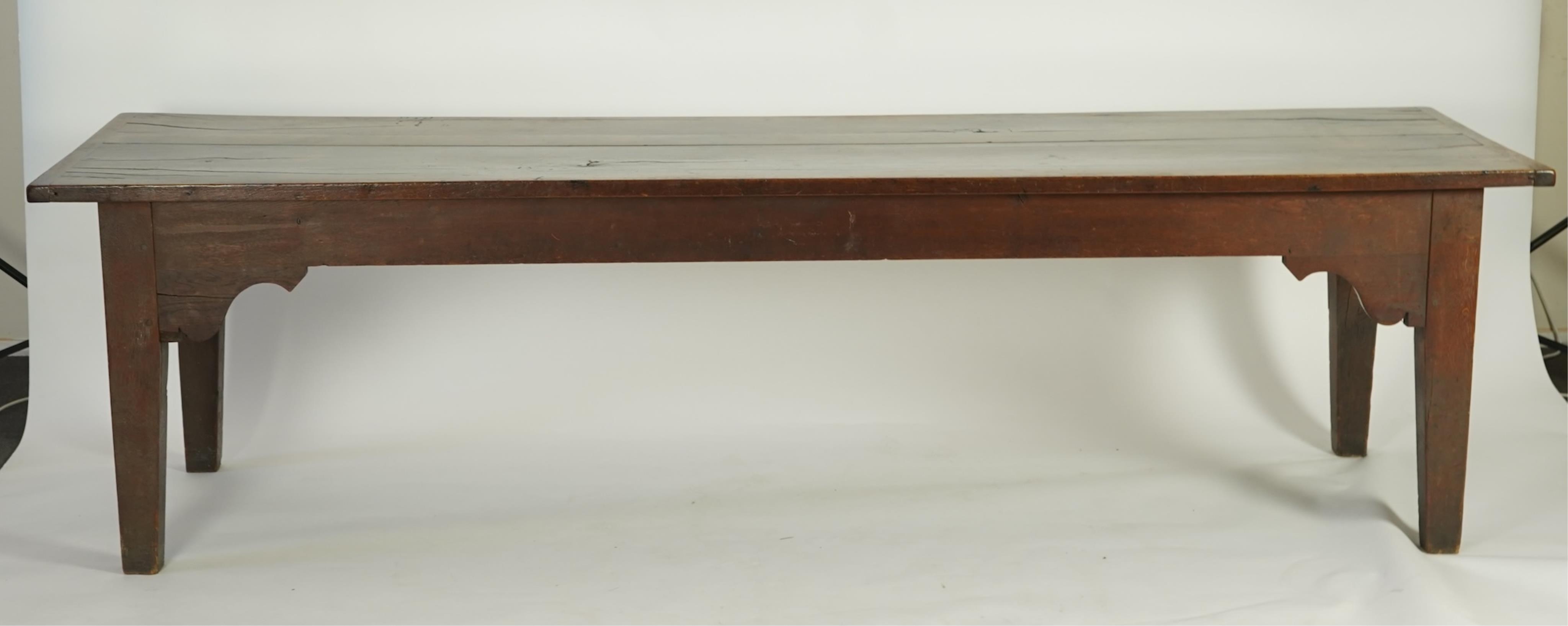 A 19th century rectangular oak refectory dining table